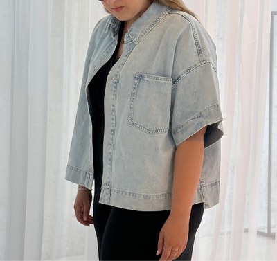 Yaya Cropped Jeanshemd