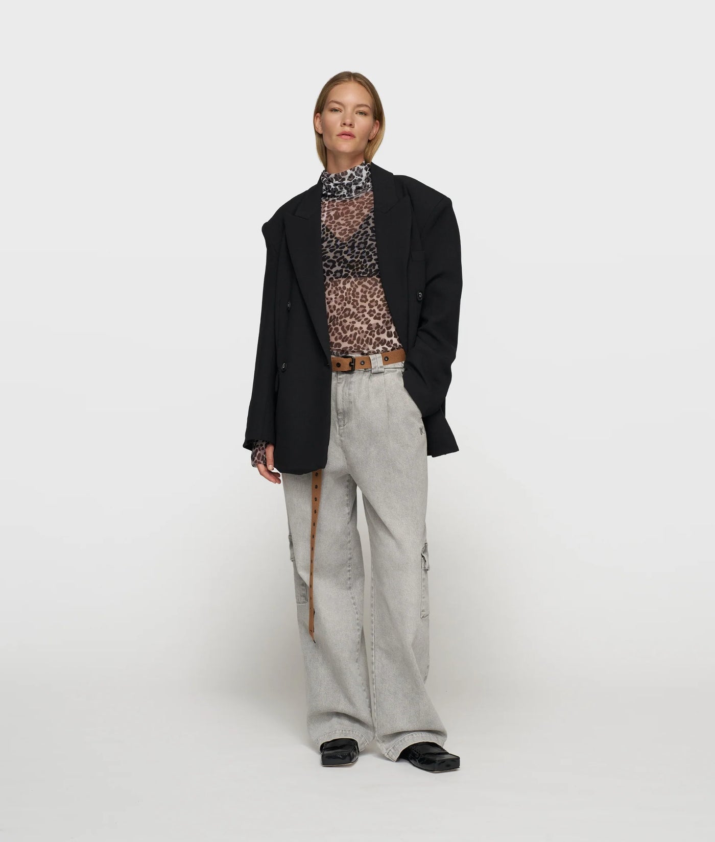 10DAYS Shirt - MESH LONG SLEEVE LEOPARD