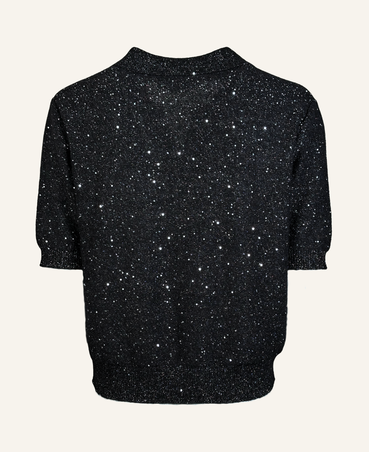 Icona Strick-Poloshirt mit Pailletten