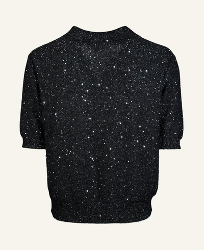 Icona Strick-Poloshirt mit Pailletten