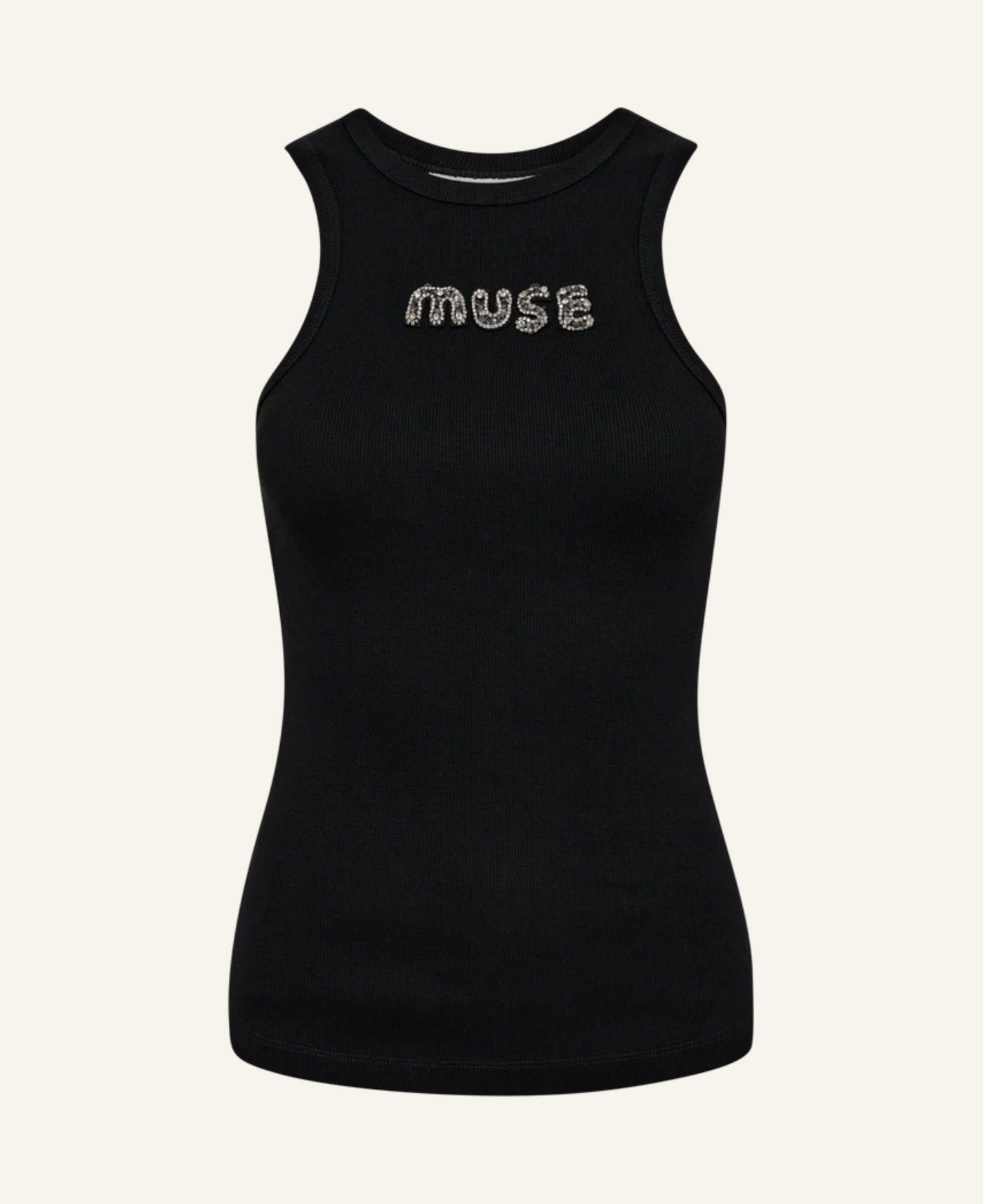 Copenhagen Muse CMSIV Top mit Perlen Schwarz