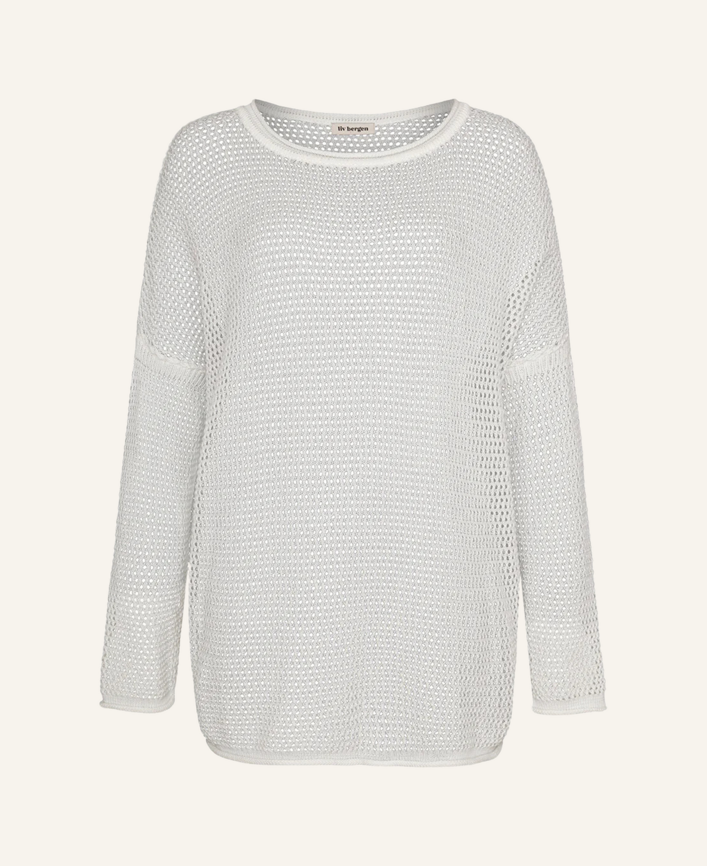 Liv Bergen Sweater Crochet weiß