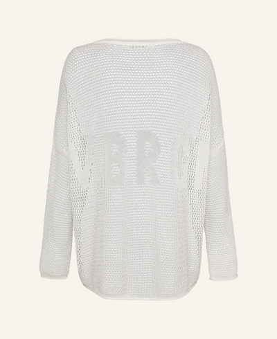 Liv Bergen Sweater Crochet weiß