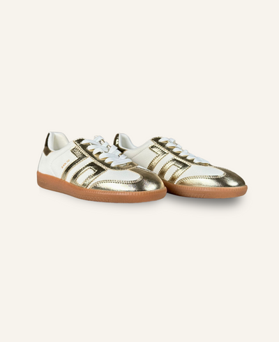 Back 70 Sneaker Cloud 801 white leather metallic gold