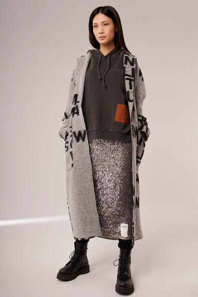 Liv Bergen Paillettenrock NY silver