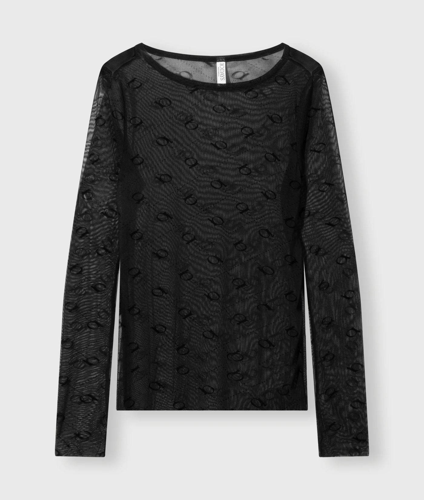 10DAYS Shirt - MESH LONG SLEEVE MONOGRAM