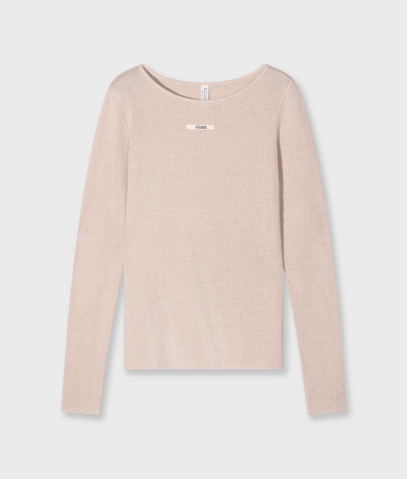 10DAYS Shirt - BOAT NECK LONG SLEEVE TEE MESH