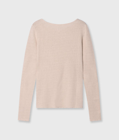 10DAYS Shirt - BOAT NECK LONG SLEEVE TEE MESH