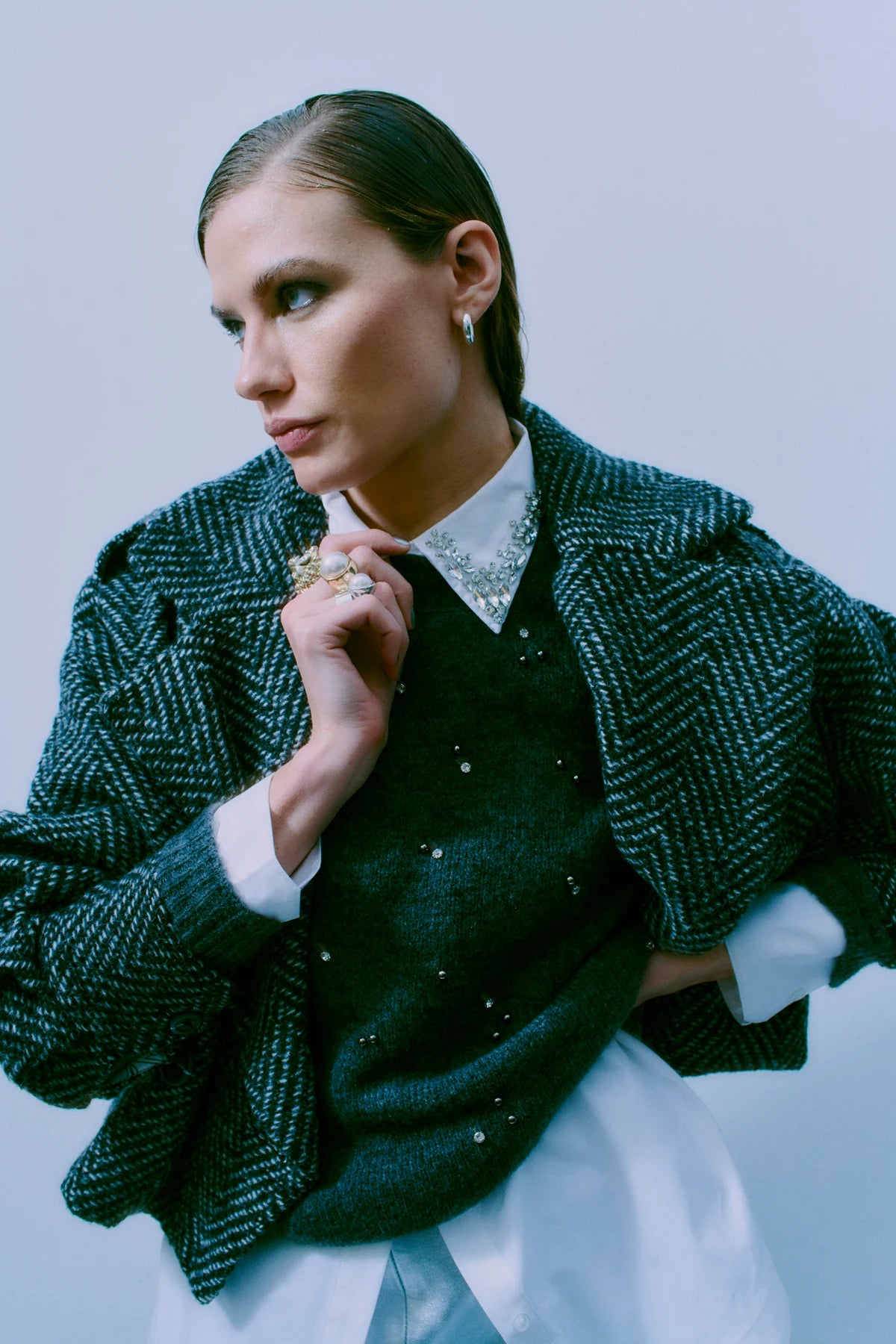 Copenhagen Muse CMDIAMOND Pullover mit Similist und Perlen