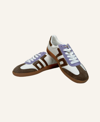 Back 70 Sneaker Cloud 53 white leather suede castagna-lilla