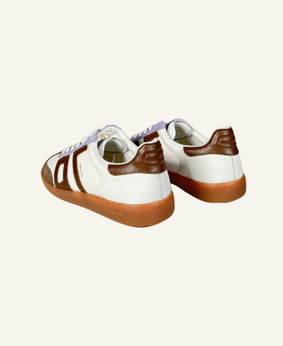 Back 70 Sneaker Cloud 53 white leather suede castagna-lilla