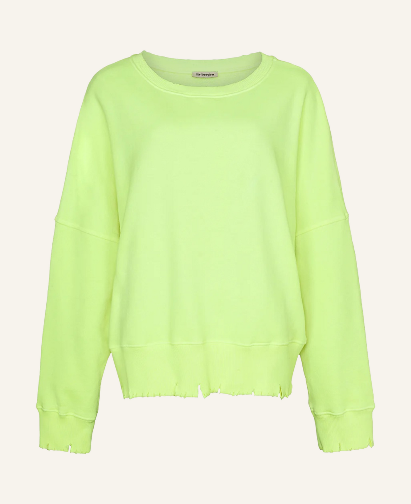 Liv Bergen Sweater Distressed neon yellow