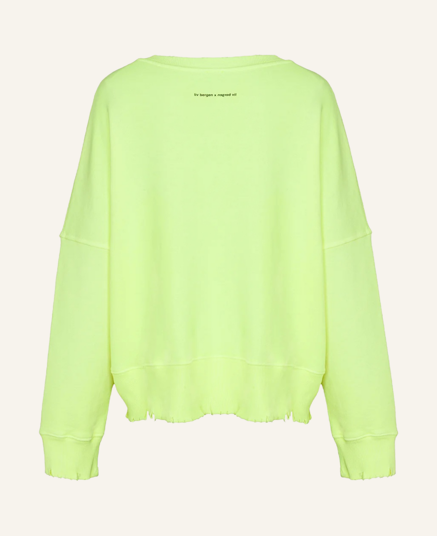 Liv Bergen Sweater Distressed neon yellow