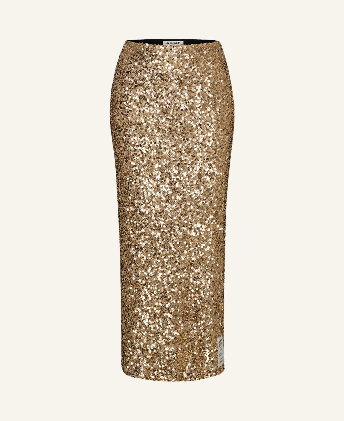 Liv Bergen Paillettenrock champagner