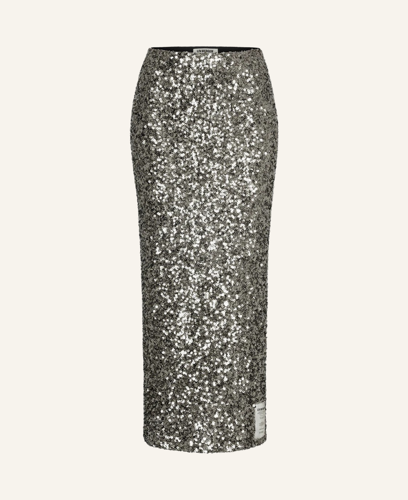 Liv Bergen Paillettenrock NY silver
