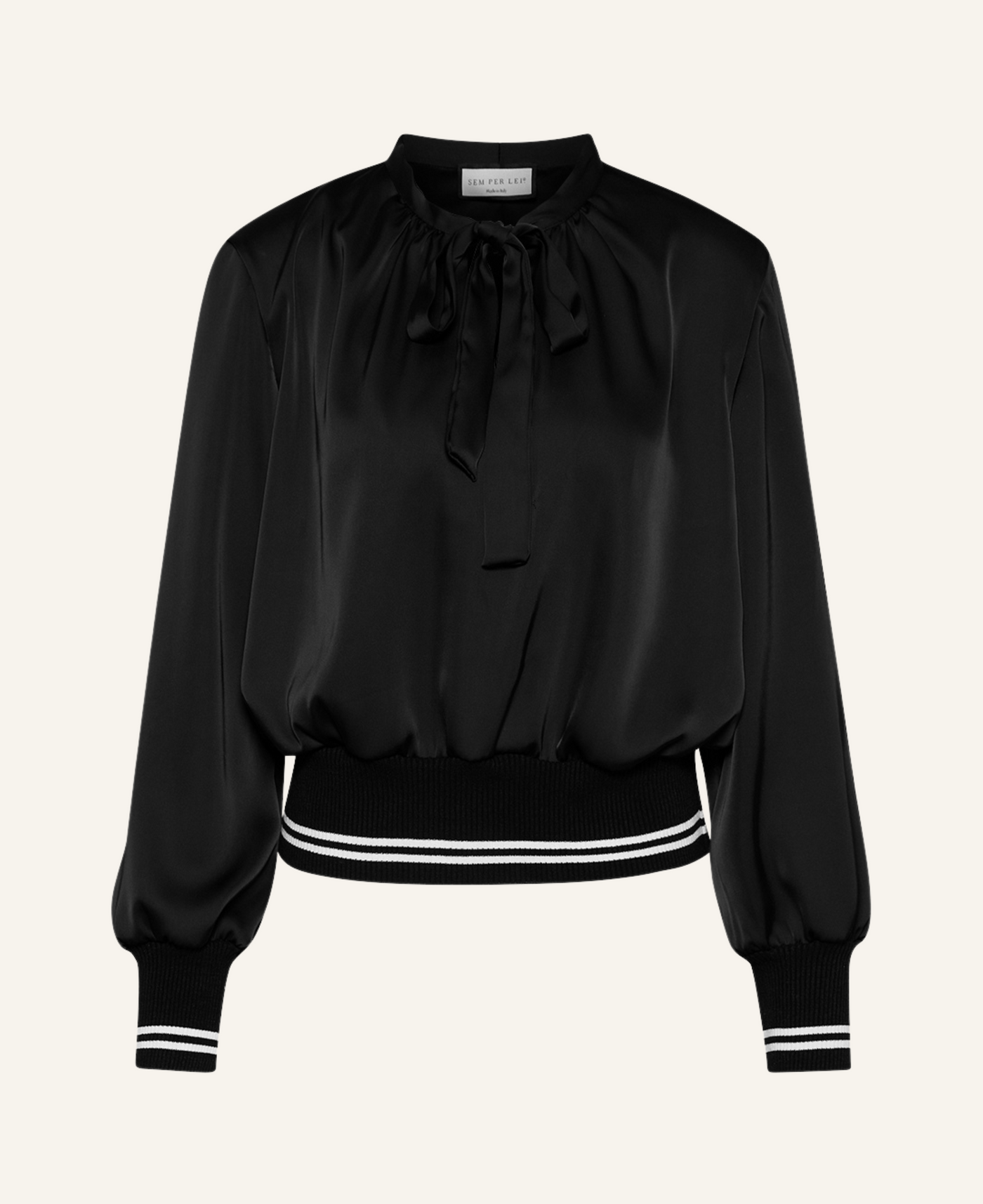 Sem per Lei Shirt mit Strickbündchen
