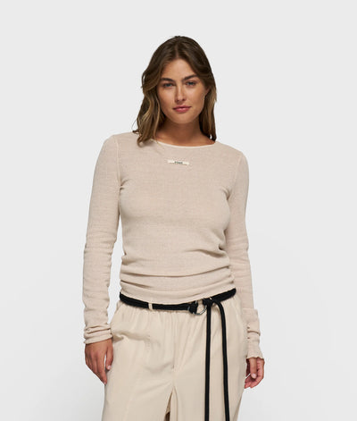 10DAYS Shirt - BOAT NECK LONG SLEEVE TEE MESH