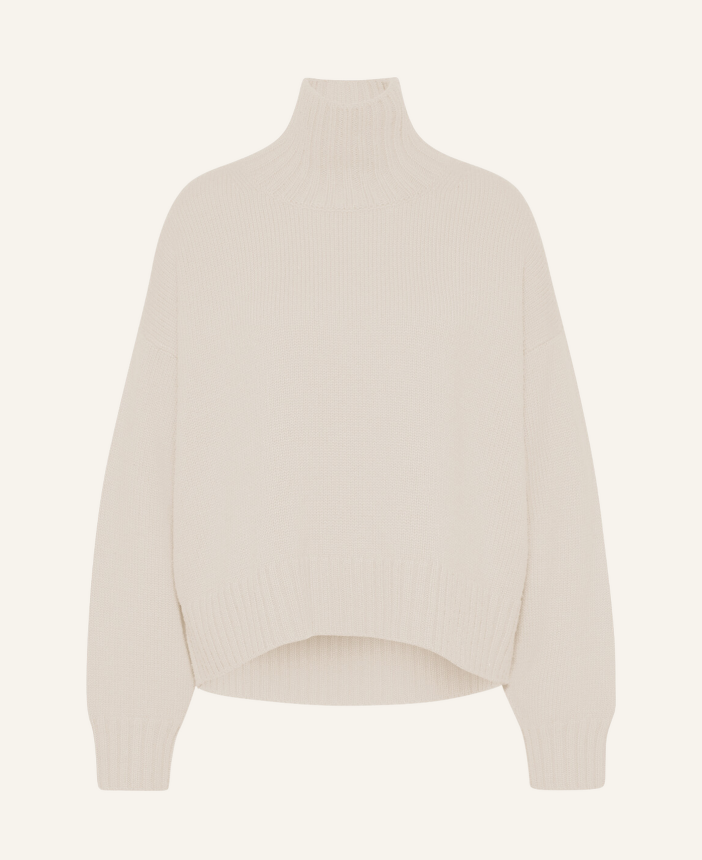 Sem Per Lei Pullover mit Stehkragen Sand