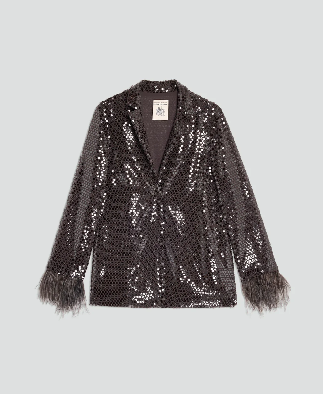 Semicouture Blazer Rosalie mit Federn und Pailletten