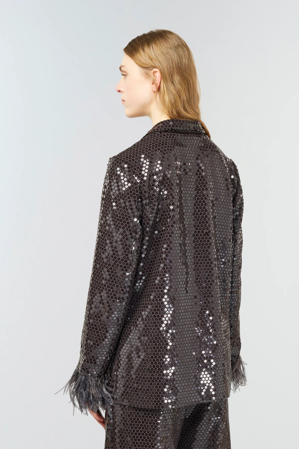Semicouture Blazer Rosalie mit Federn und Pailletten