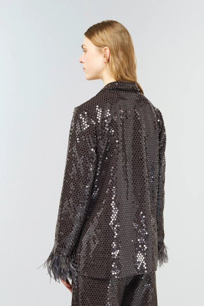 Semicouture Blazer Rosalie mit Federn und Pailletten