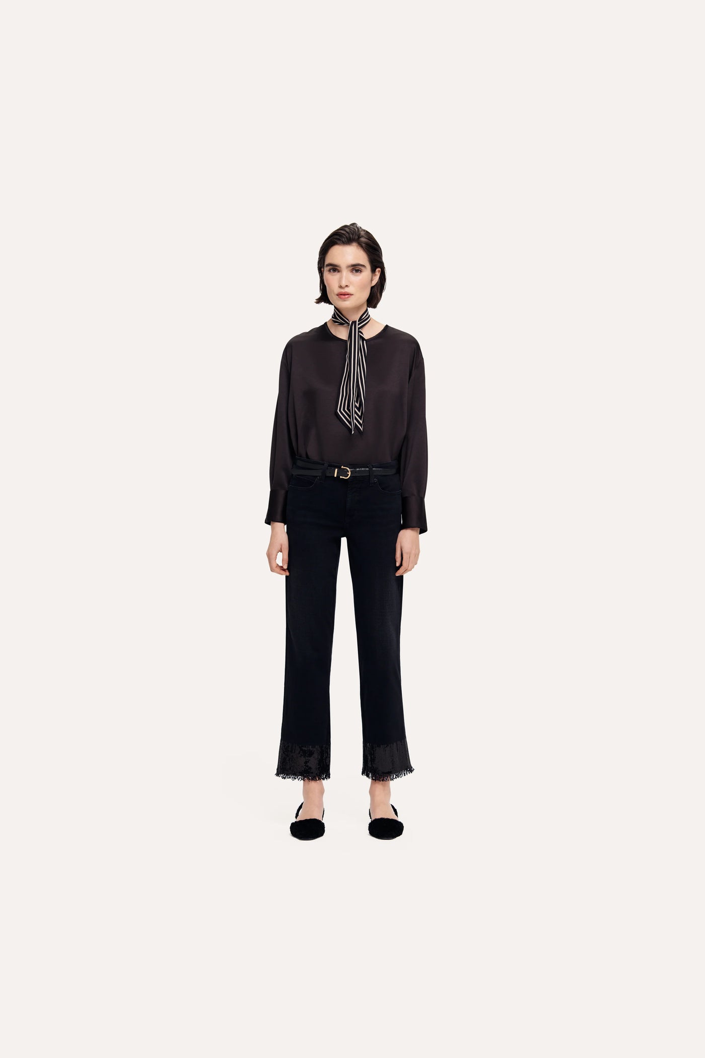 Cambio Jeans Paris mit Paillettensaum