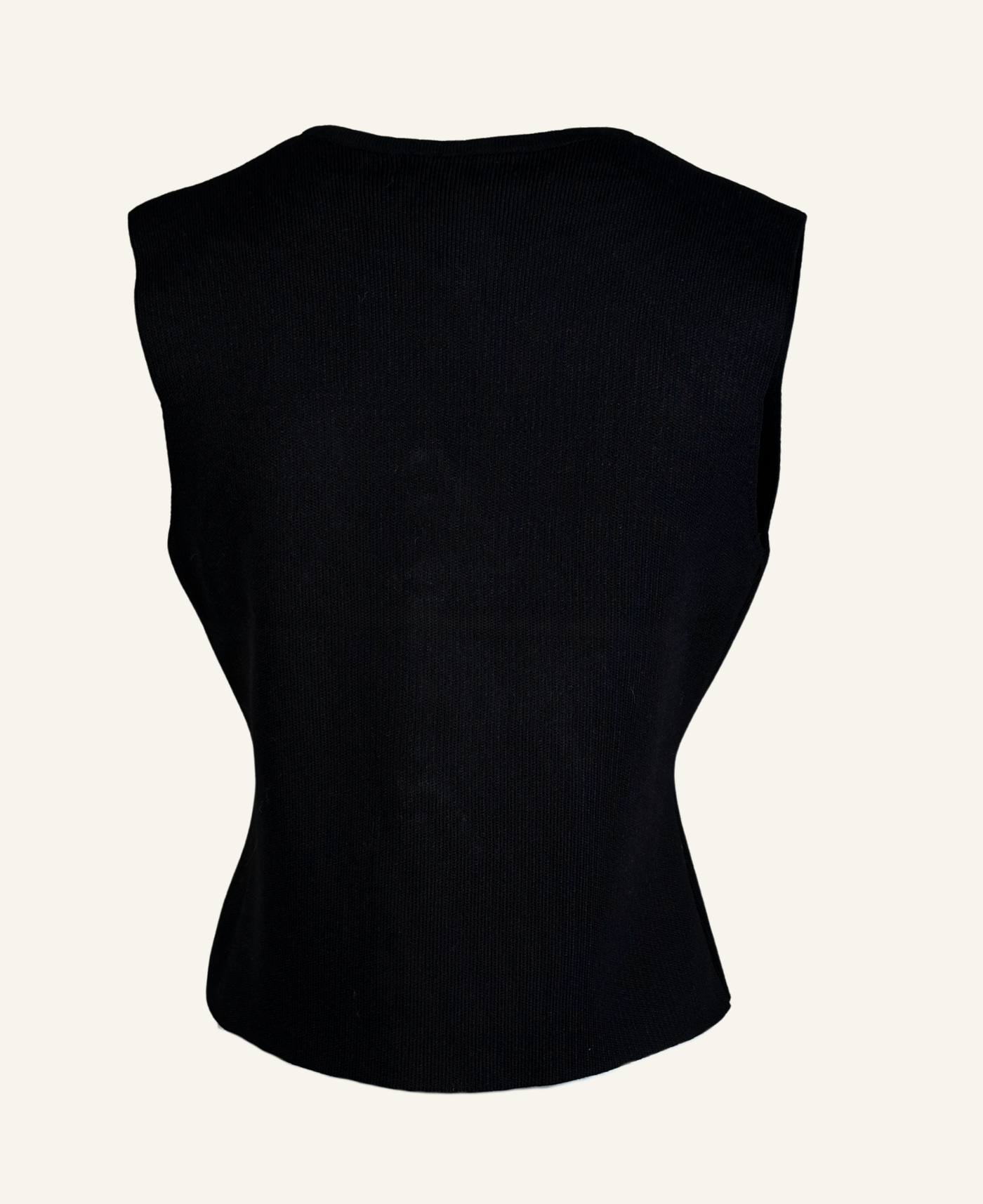 Strickweste Schwarz mit Schmuckknöpfen