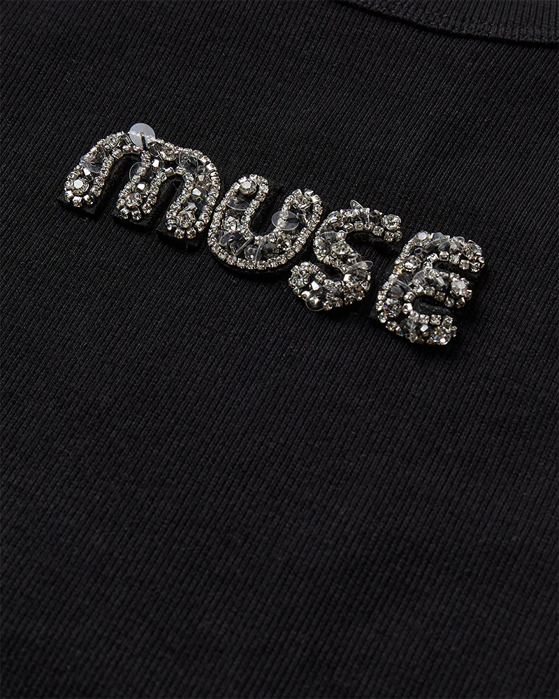 Copenhagen Muse CMSIV Top mit Perlen Schwarz