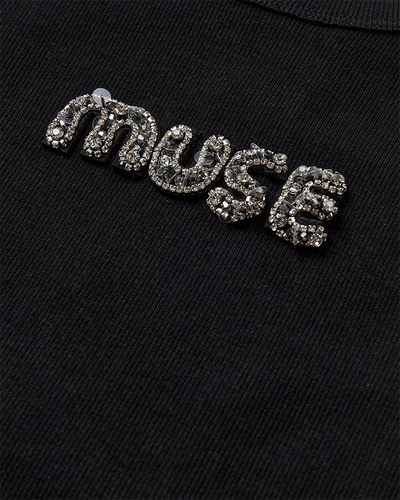 Copenhagen Muse CMSIV Top mit Perlen Schwarz