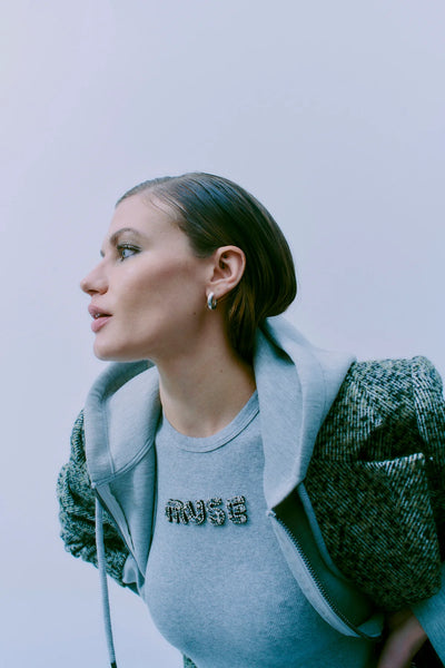 Copenhagen Muse CMSIV Top mit Perlen Grau