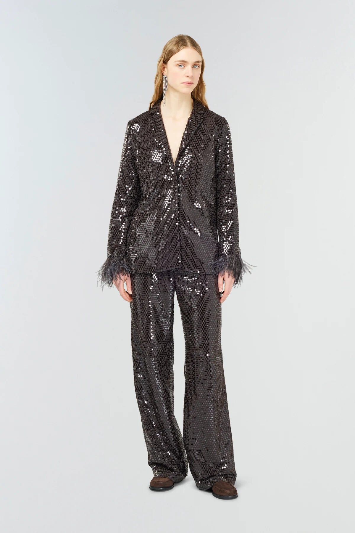 Semicouture Blazer Rosalie mit Federn und Pailletten