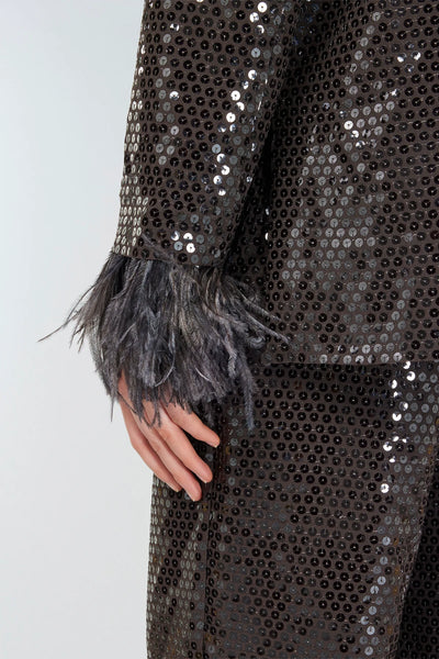 Semicouture Blazer Rosalie mit Federn und Pailletten