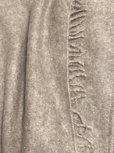 V von Goat Kaschmirschal Melange Brown White Glitter