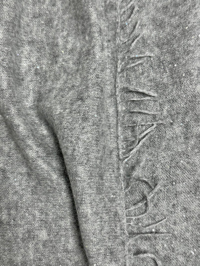 V von Goat Kaschmirschal Melange Medium Grey White Glitter