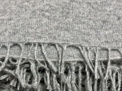 V von Goat Kaschmirschal Melange Medium Grey White Glitter