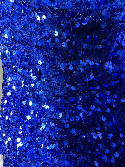 Kleid mit Pailletten Bleu Royal