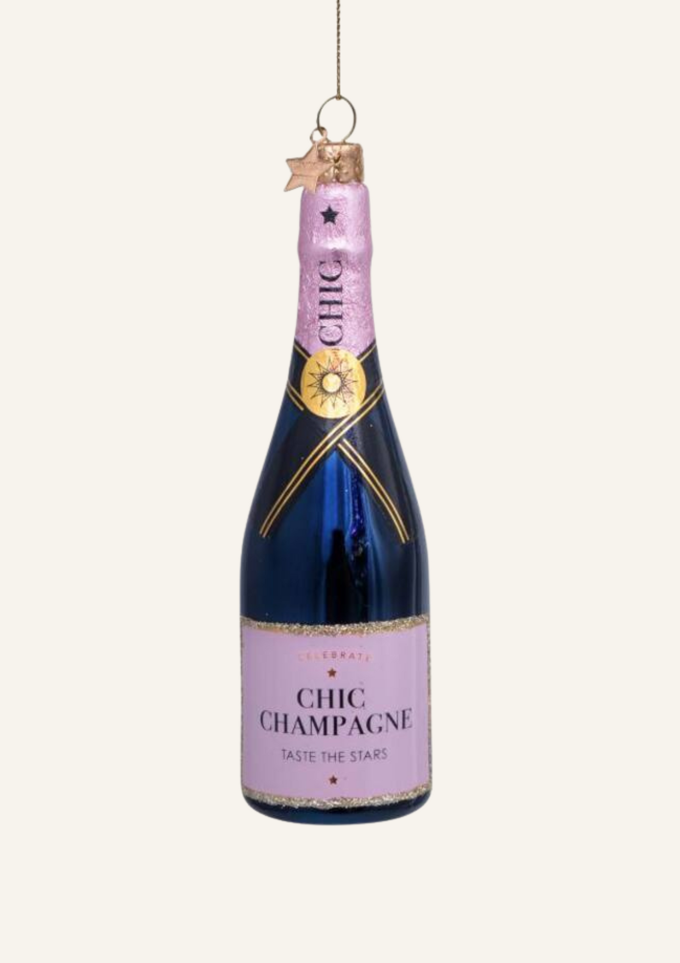 Vondels Baumschmuck Champagnerflasche Pink