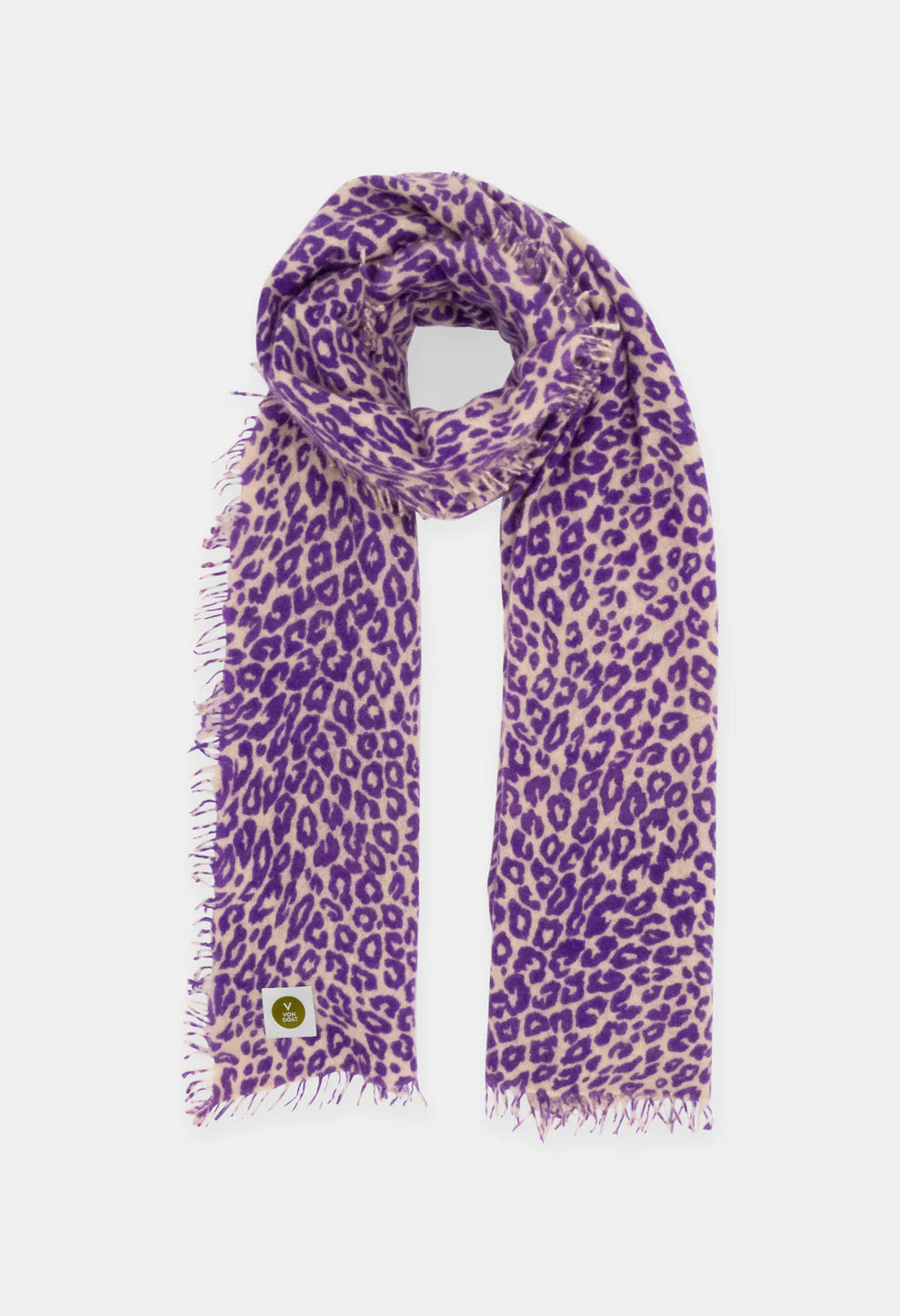 V von Goat Kaschmirschal Latte/Neon Purple