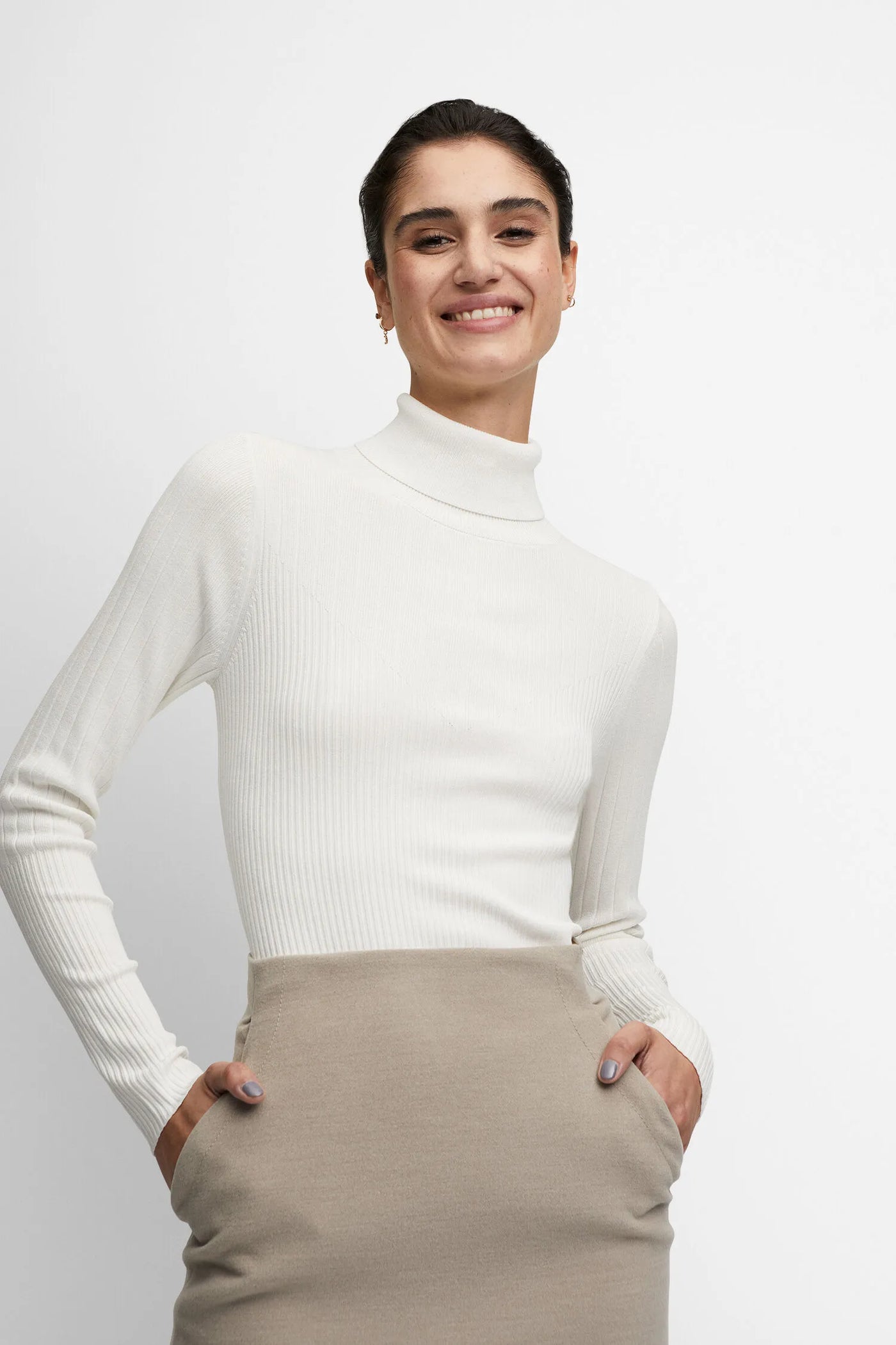 Cinque Rollkragenpullover Cinanno Wollweiss