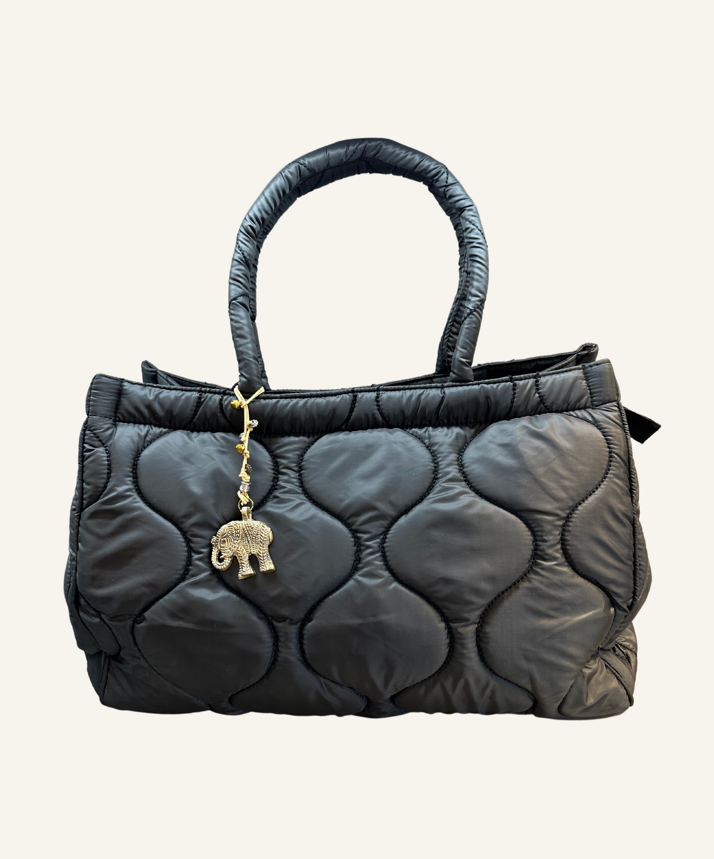 Anokhi Tasche Book Tote Nylon Quilted black