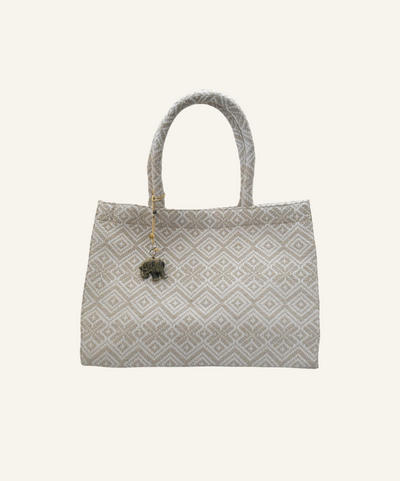 Anokhi Tasche Book Tote Small Muster beige