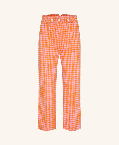 Sem Per Lei Culotte Hahnentrittmuster Orange/Rosa