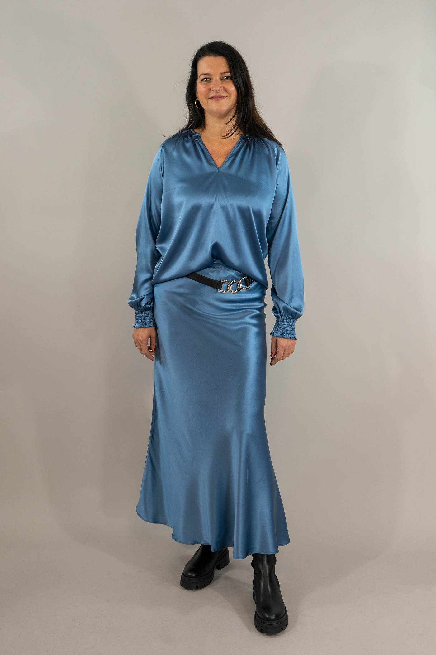 Charlotte Sparre Seidenrock Mermaid Skirt Solid Blue