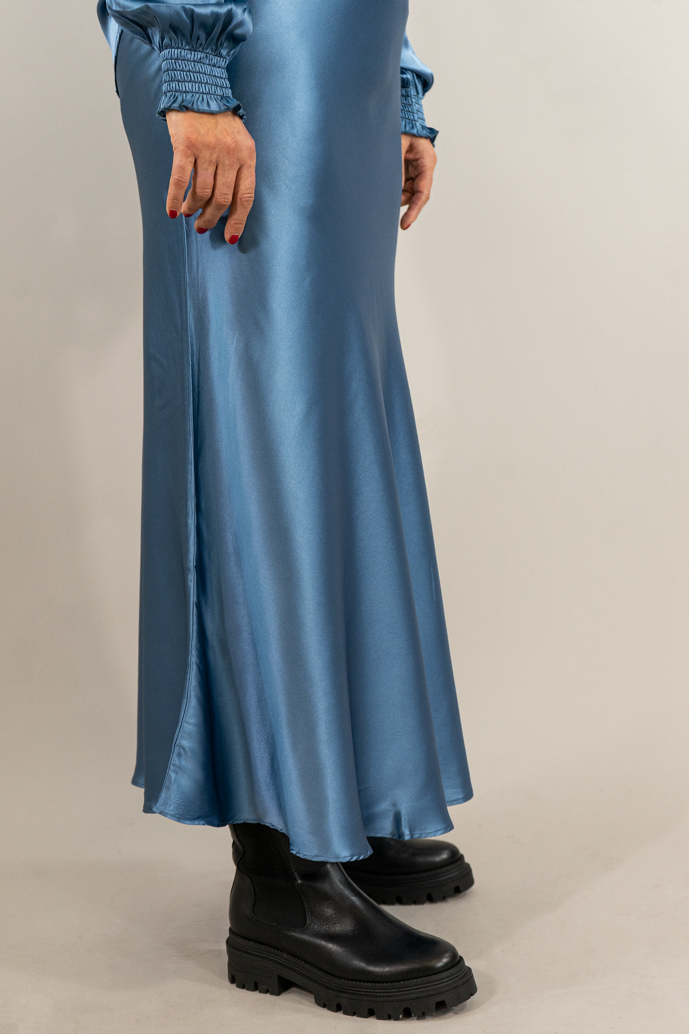 Charlotte Sparre Seidenrock Mermaid Skirt Solid Blue