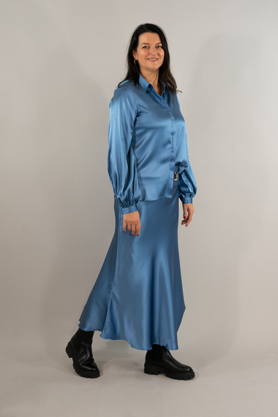 Charlotte Sparre Seidenrock Mermaid Skirt Solid Blue