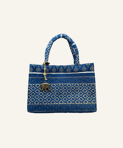 Anokhi Tasche Book Tote Small royal blue