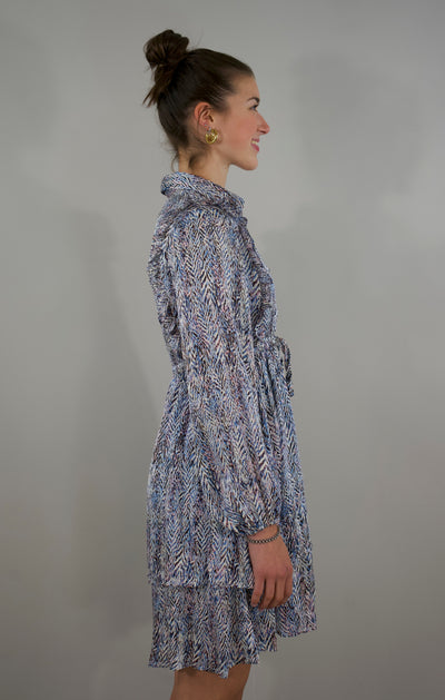 Minikleid Zebra Blau