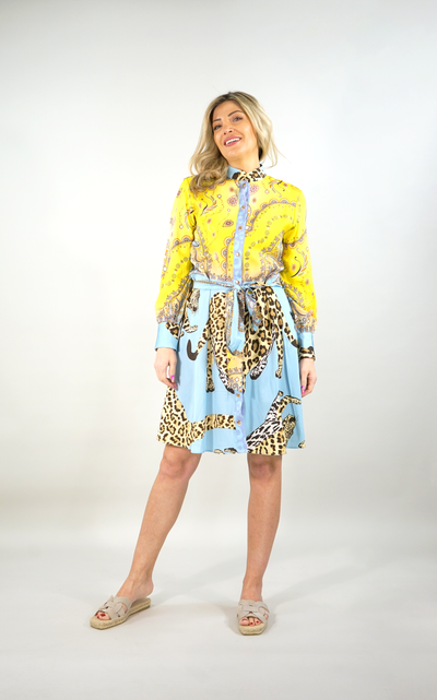 Mucho Gusto Hemdblusenkleid Louvain 034 Paisley Leopard