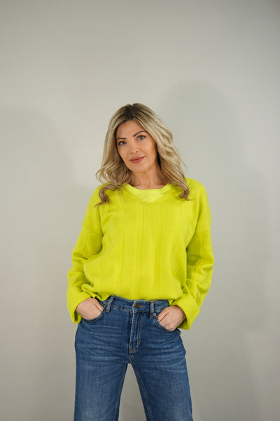 Sem Per Lei Strickpulli Neongelb