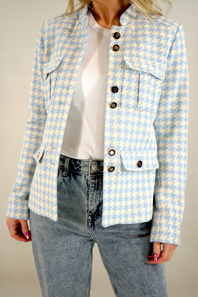 Mos Mosh Military-Blazer Iris Ester Jacket mit Hahnentrittmuster